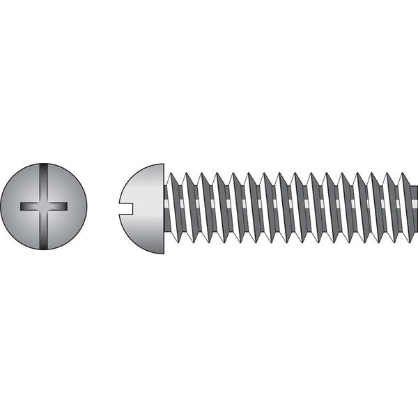 The Fastener Center 1/4" 20 tpi 3/4" Round Head Combination Machine Screw