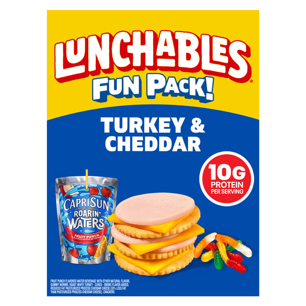 Lunchables Turkey & Cheddar Cheese Cracker Stackers Kids Lunch Snack Meal Kit & Capri Sun