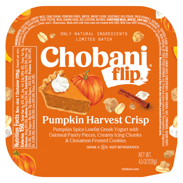Chobani Greek Pumpkin Harvest Crisp Yogurt Same-Day Delivery or