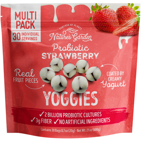 Nature's Garden Probiotic Yoggies, Strawberry, 0.7 oz, 30 ct Same