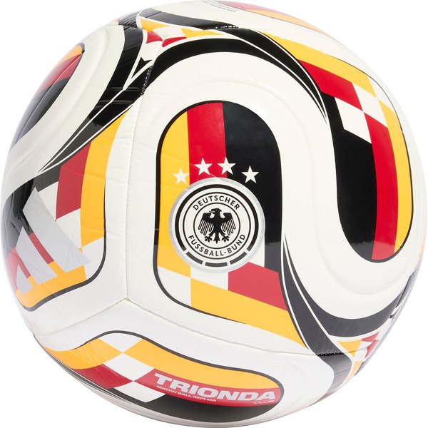 adidas Trionda Germany Home Club Soccer Ball, Size 5 - White/Red/Gold/Black