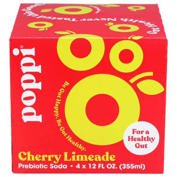 Poppi Cherry Limeade Prebiotic Soda 4 Pack