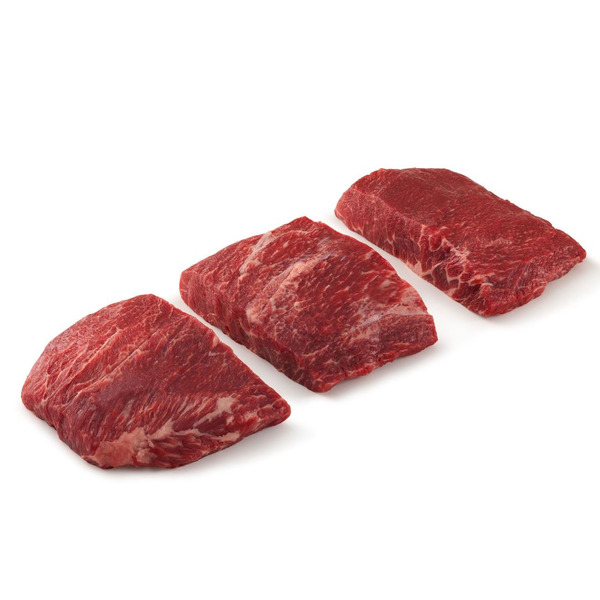 Frozen Black Angus Flat Iron Steaks, 6 oz each - 4.5 lb units