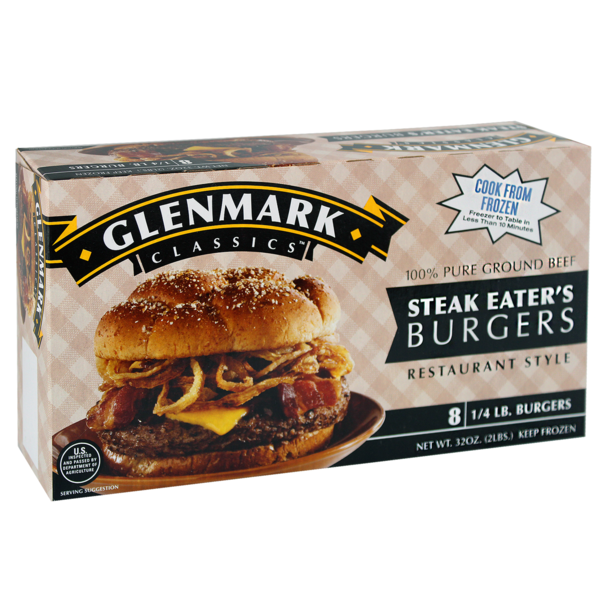 Glenmark Steak Eater's 100% Beef Burgers, Restaurant Style Same