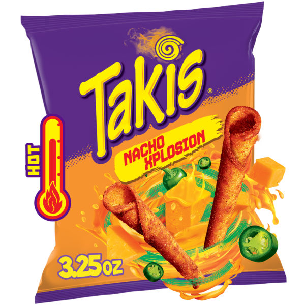 Takis Nacho Xplosion 3.25 oz Snack Size Bag, Cheese and Chili