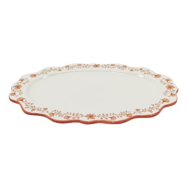 Celebrate It Flower Ceramic Oval Plate, 14 x 9.2 in