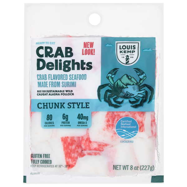 Louis Kemp Crab Delights Chunk Style Crab Flavored Seafood Same
