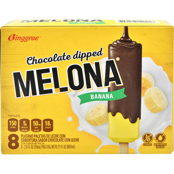 Melona Frozen Dairy Dessert Bars, Banana, Chocolate Dipped