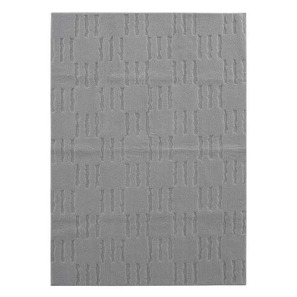 Real Simple (B973) REAL SIMPLE Grey Hi-Low Washable Area Rug, 5x7