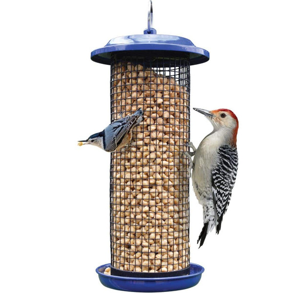 Nature's Way Bird Products Cobalt Metal Mesh Mixed Seed And Peanut Bird Feeder, 2 Quart