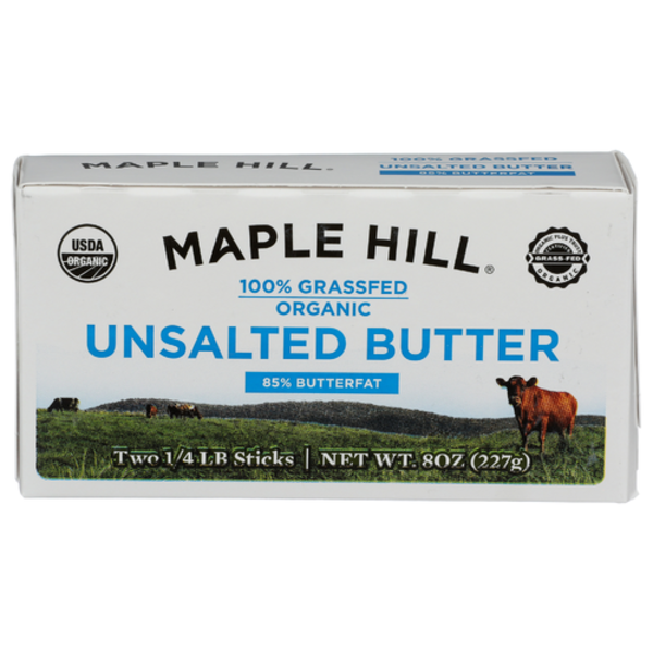 Maple Hill Creamery Organic Grass-Fed Unsalted Butter 2 Sticks