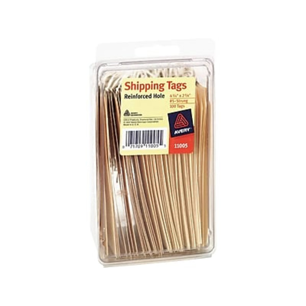 Avery 11005 4.75" Manila Blank Shipping Tags