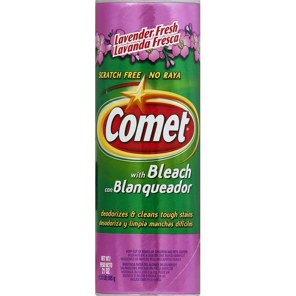 Comet Cleanser, Scratch Free, with Bleach, Lavender Fresh (21 oz