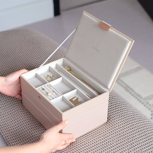 Stackers Classic Jewelry Box Starter Set Blush -  9-7/8" x 7-1/4" x 5-5/8"