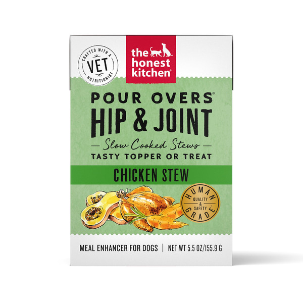 The Honest Kitchen Functional Pour Overs Hip & Joint Chicken Stew Dog Food Topper 5.5 Oz Carton