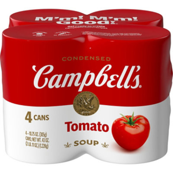 Campbells Soup Condensed Tomato Cans - 4-10.75 Oz