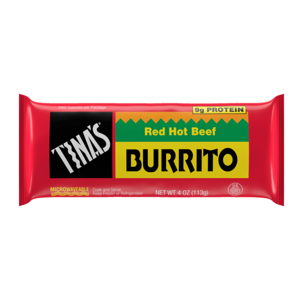 Tina's Burrito Red Hot Beef Burrito, Spicy, High Protein
