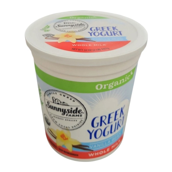 Sunnyside Farms Vanilla Bean Organic Whole Milk Greek Yogurt Same