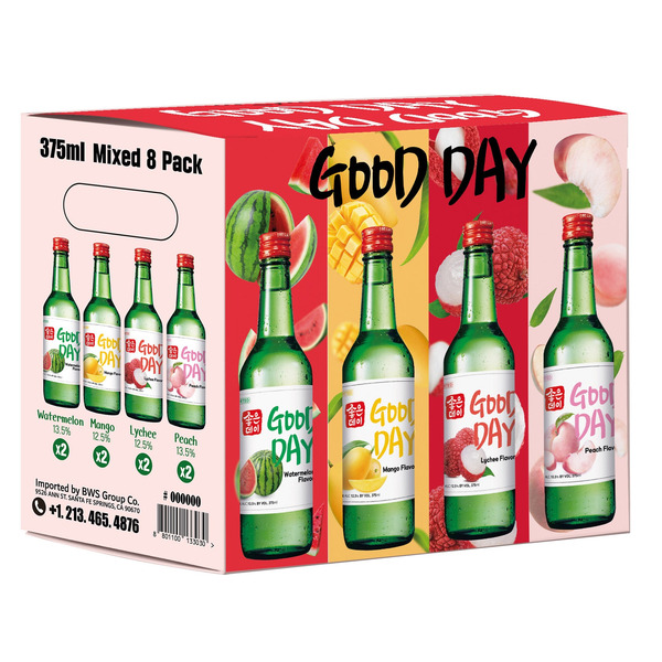 Good Day Soju Variety Pack, South Korea, 375 ml, 8-count