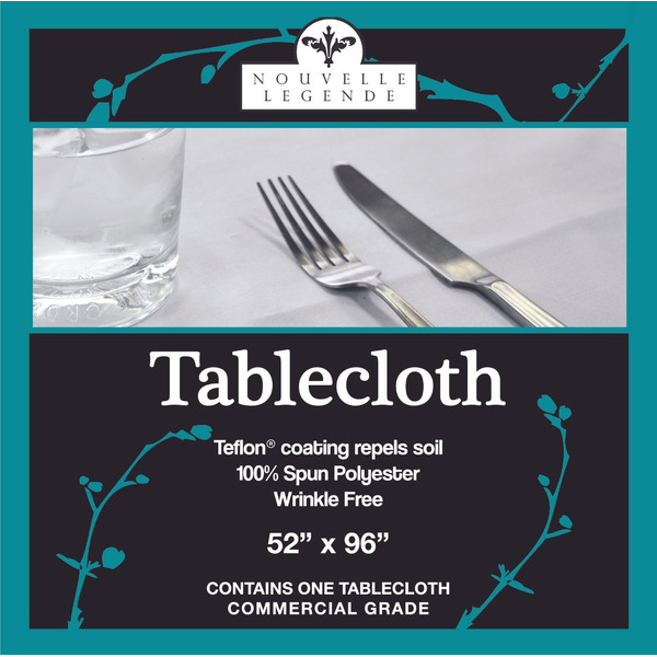 Nouvelle Legende - 52X96 in. White Rectangle Polyester Tablecloth
