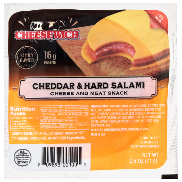 Cheesewich Cheddar & Hard Salami Cheese and Meat Snack Same-Day