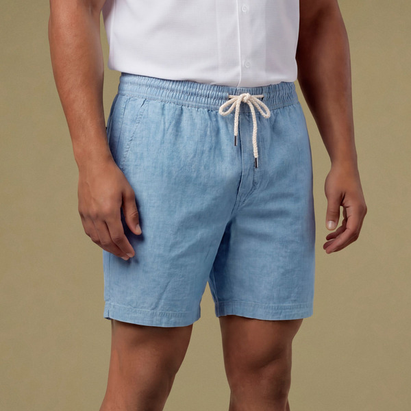 VRST Men's 7-Inch Chambray Short, L - Light Wash