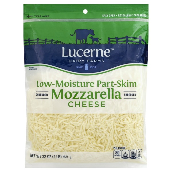 Lucerne Cheese Shredded Low Moisture Mozzarella Part Skim 32 Oz 