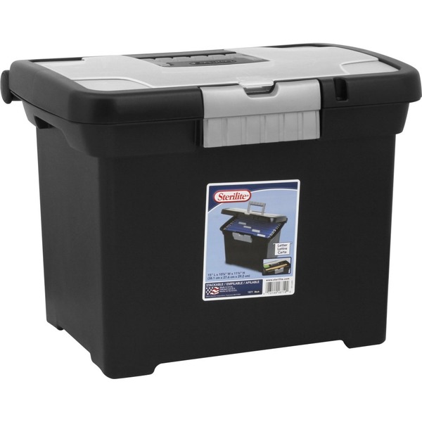 Sterilite Portable File Box, Letter, Black (1 each) Instacart