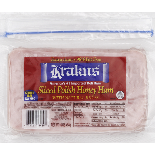 Krakus Ham, Polish Honey, Sliced (16 oz) Instacart