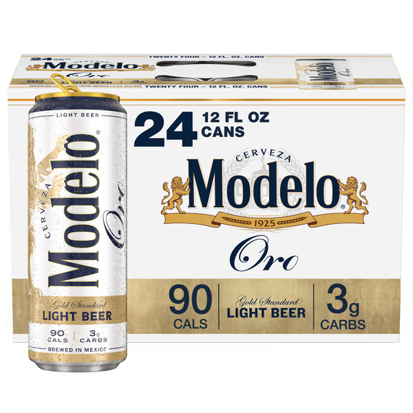 Modelo Oro Mexican Lager Import Lower Calorie* Light Beer Cans