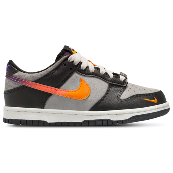 Nike Boys' Dunk Low Grade School Basketball Shoes, Size 6 - Grey/Purple/Orange