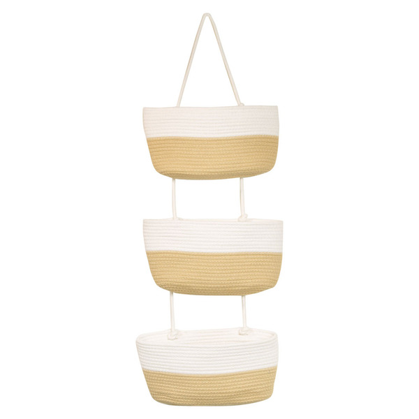 KIRKTON HOUSE 3 Tier Hanging Basket - Beige/White Same-Day