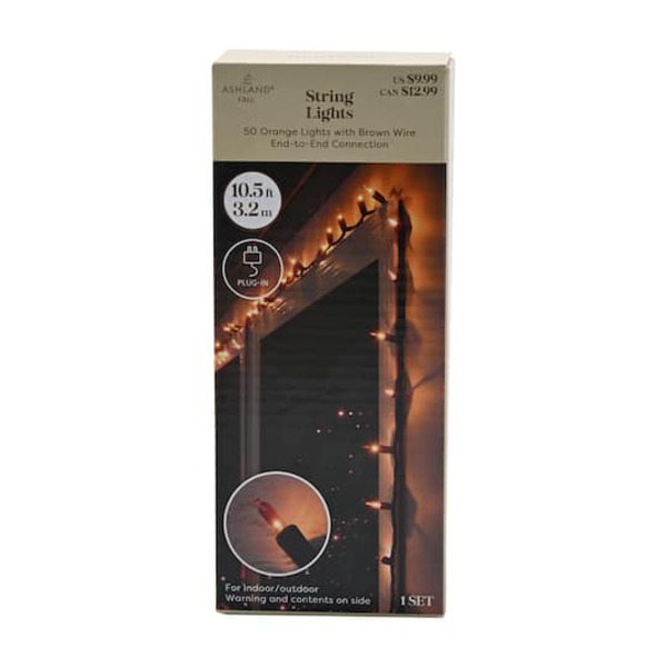 Ashland 10.5 ft Orange Incandescent String Lights with Brown Wire