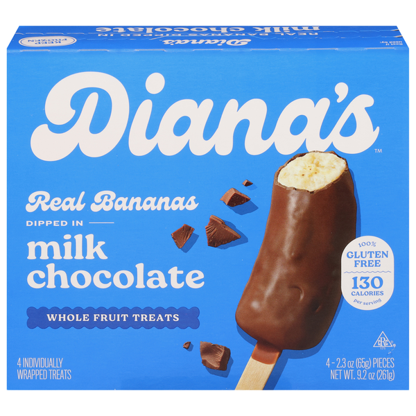 Diana's Gluten Free Milk Chocolate Frozen Fresh Fruit Banana