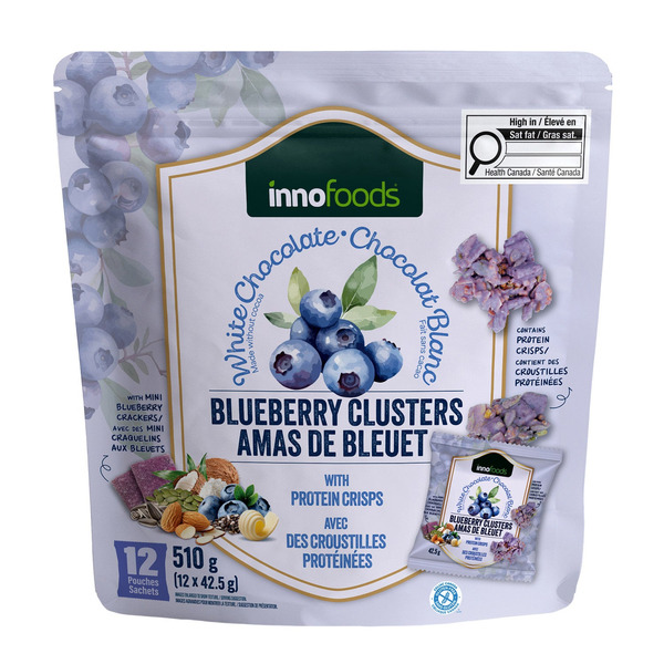 innofoods White Chocolate Blueberry Clusters with Protein Crisps