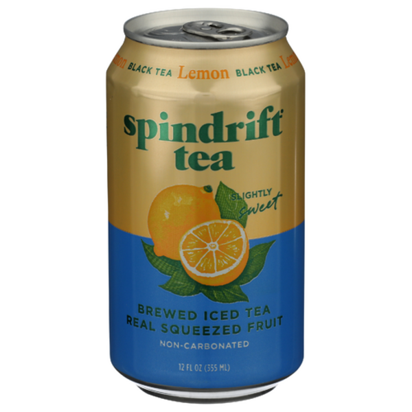 Spindrift Lemon Black Brewed Iced Tea Real Squeezed Fruit