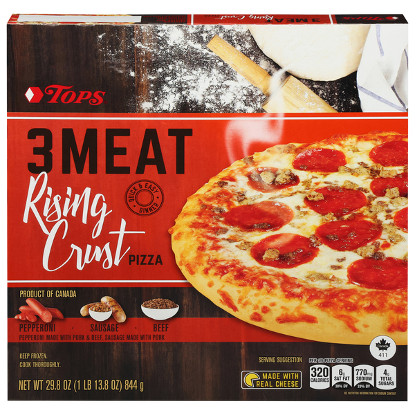 TOPS Pizza, Rising Crust, 3 Meat Same-Day Delivery or Pickup