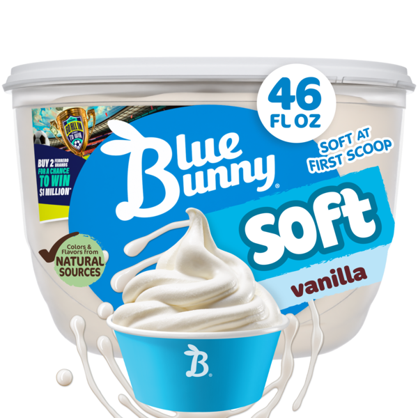 Blue Bunny Soft Vanilla Flavored Frozen Dairy Dessert, 46 fl oz