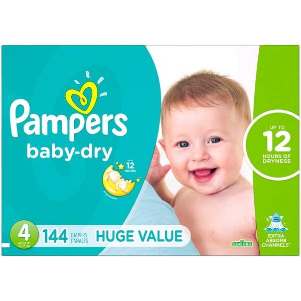Baby Diaper 144 Ct Diapers Pampers Swaddlers Diapers, Size 4, 144 Ct —