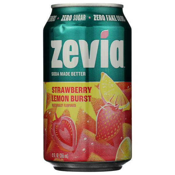 Zevia Strawberry Lemon Burst Soda Same-Day Delivery or Pickup