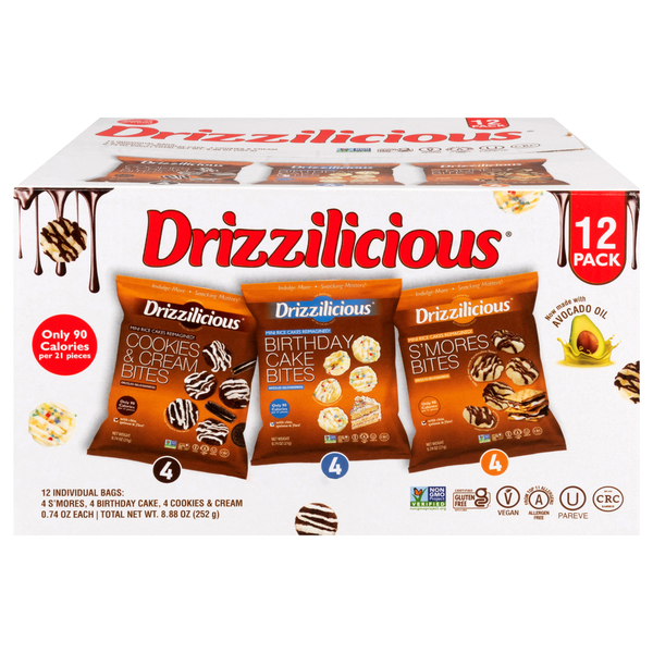Drizzilicious Cookies & Cream/Birthday Cake/S'mores Mini Rice Cakes