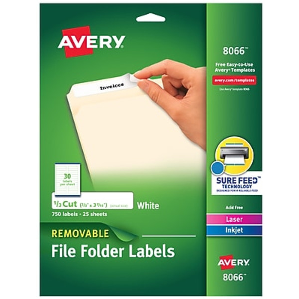 Avery 8066 Removable Filing Label
