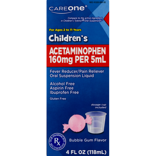 CareOne Children's Acetaminophen Bubble Gum Flavor (4 fl oz) Instacart