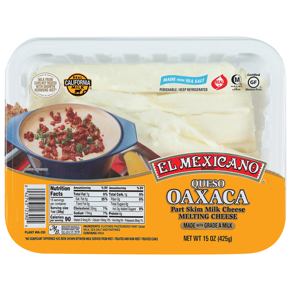 El Mexicano Melting Cheese, Part Skim, Queso Oaxaca