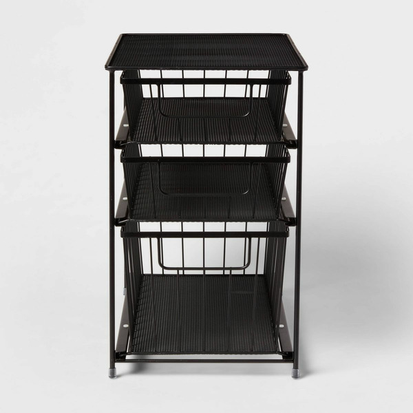 Brightroom 3 Tier Drawer Organizer Matte Black - ™