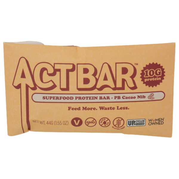 Act Bar Peanut Butter Cacao Nib Vegan Protein Bar