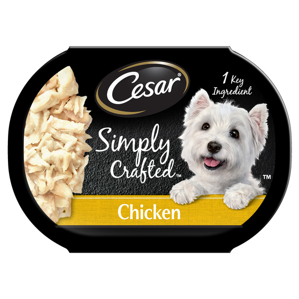 Cesar Simply Crafted Adult Wet Dog Food Toppers, Chicken, 1.3 oz