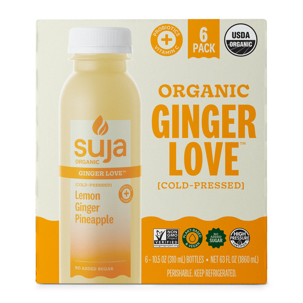 Suja Organic Ginger Love Cold Pressed, 10.5 oz, 6-count Same-Day