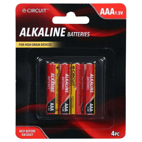 E Circuit Alkaline AAA Batteries SameDay Delivery Dollar Tree