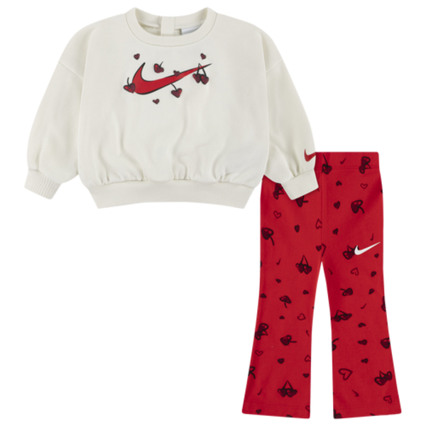 Nike Girls' Crew Legging Set, 18MO - Red/White
